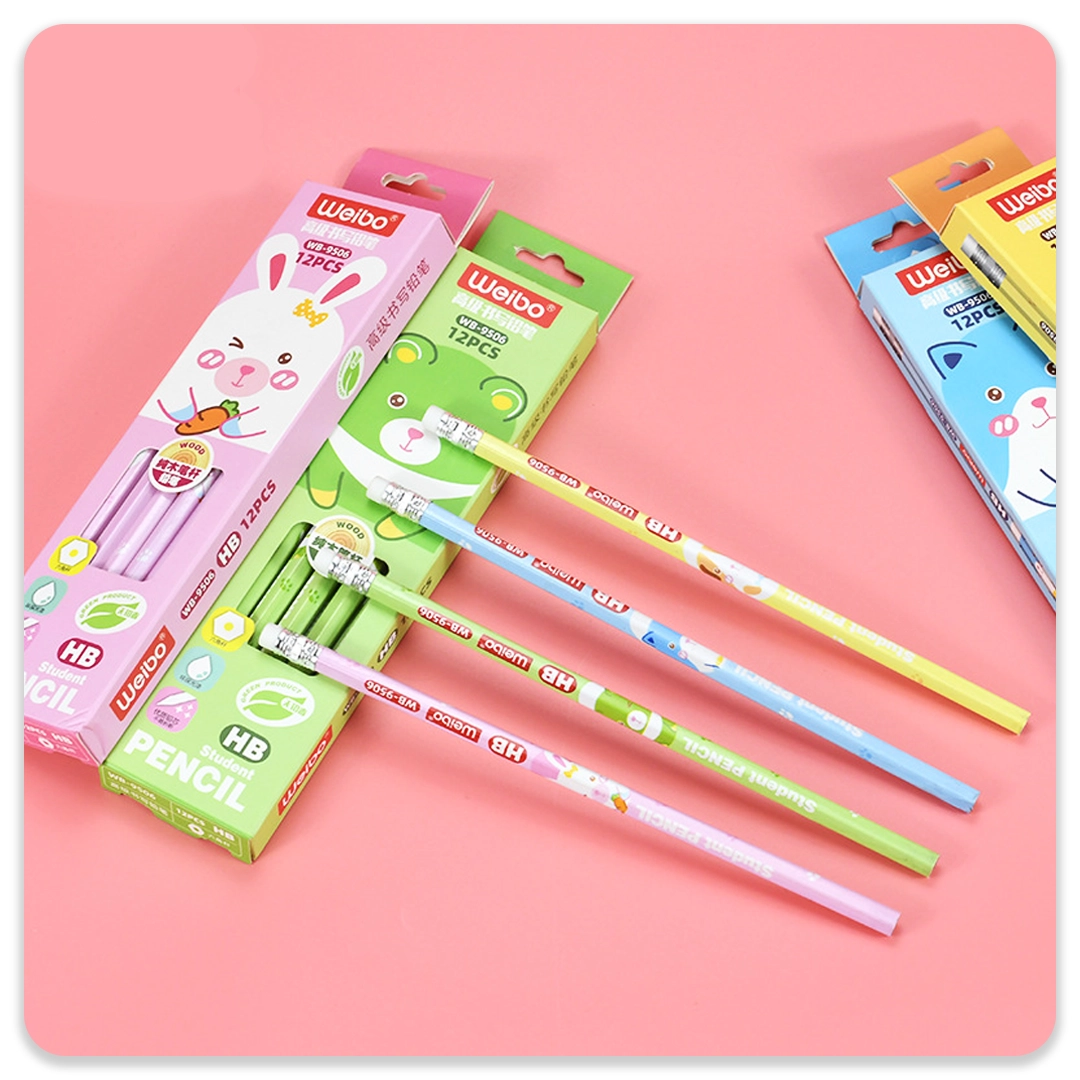 مداد پاک کن دار weibo HB – بسته 12 عددی